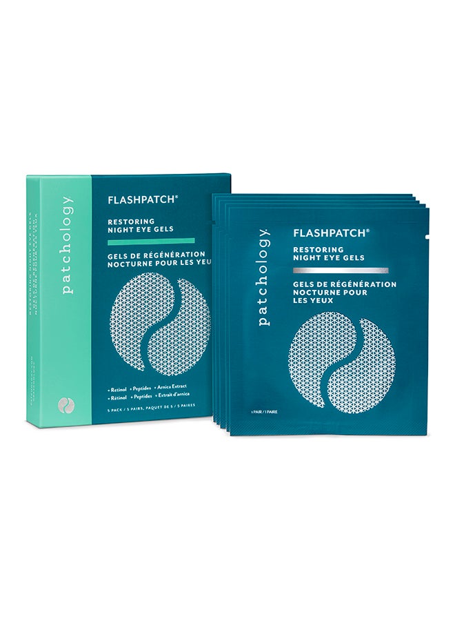 Patchology Night Eye Gels 5 Pairs – Overnight Recovery for Aging Eyes, Retinol & Peptides, Smoothing Treatment for Fine Line Relief 5 Pack - Image 1
