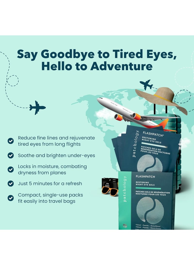 Patchology Night Eye Gels 5 Pairs – Overnight Recovery for Aging Eyes, Retinol & Peptides, Smoothing Treatment for Fine Line Relief 5 Pack - Image 4