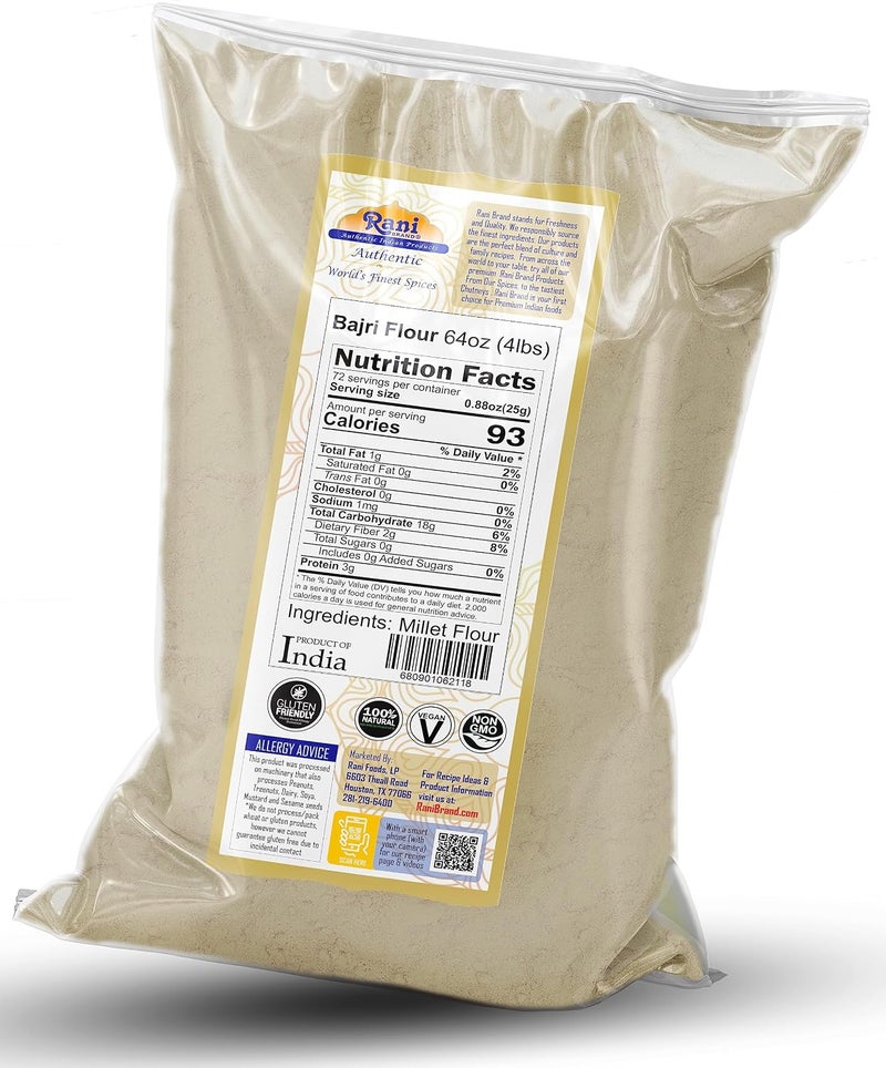 Rani Bajri Flour (Millet Flour) - 4 lbs (1.81 kg) - Gluten Friendly, Vegan, Kosher - Image 2