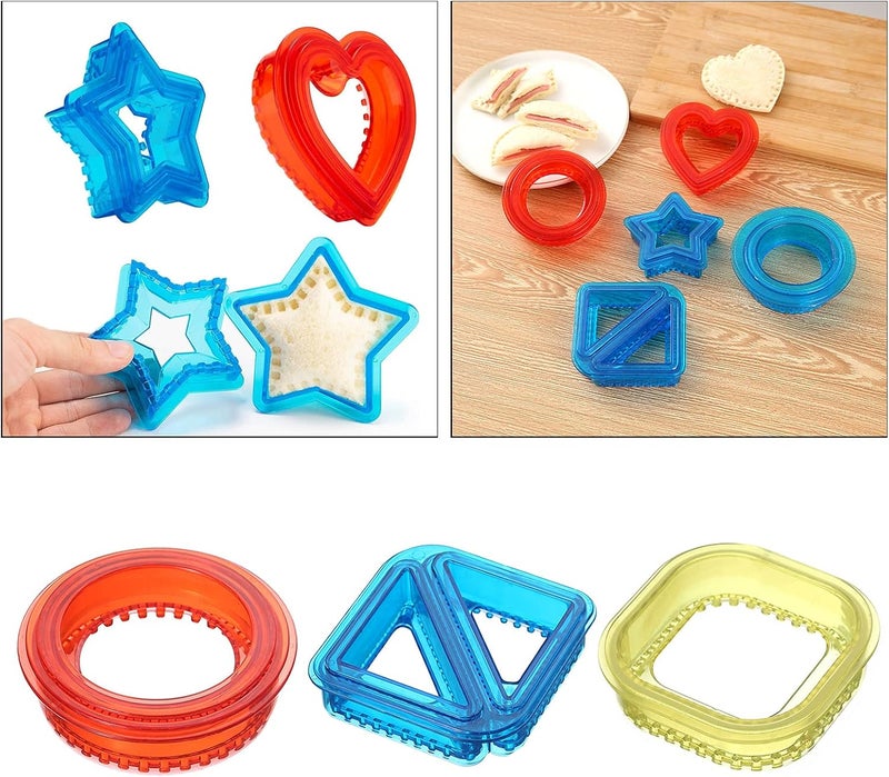 klarakoSandwich Cutter and Sealer Decruster Sandwich Maker Great for Lunchbox and Bento Box Food Grade Mold Portable klarakosquare triangle O - Image 5