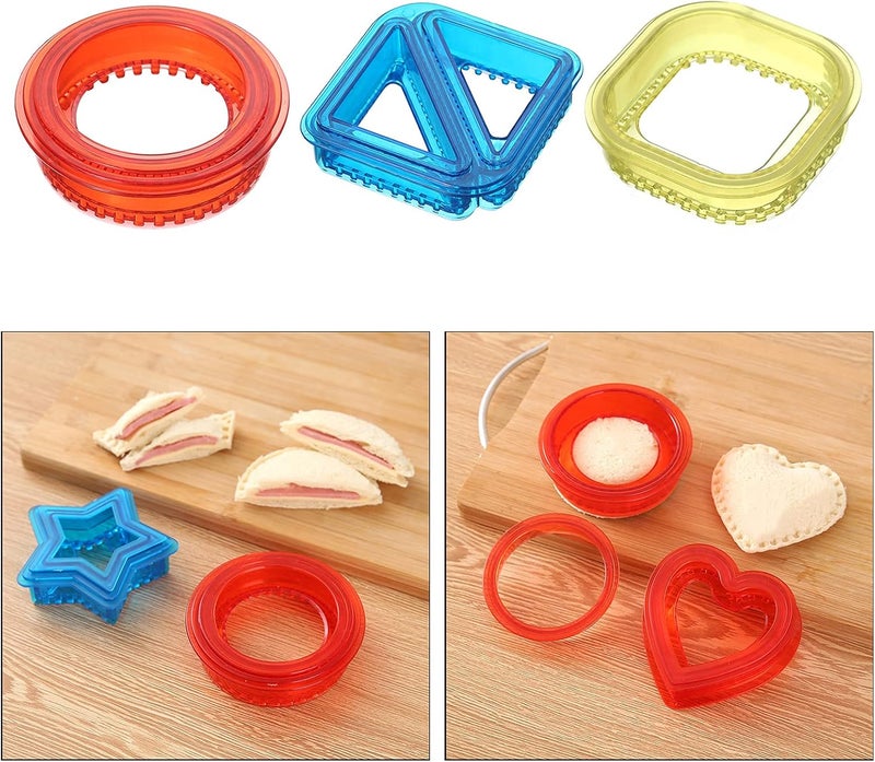 klarakoSandwich Cutter and Sealer Decruster Sandwich Maker Great for Lunchbox and Bento Box Food Grade Mold Portable klarakosquare triangle O - Image 2