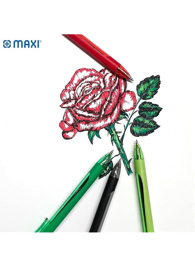 Maxi - Gel Pen 0.7Mm Box Of 12 Pcs Green High Quality Pens And Leading Edge Technologies Long Lasting And Fast Dry Ink - Image 1