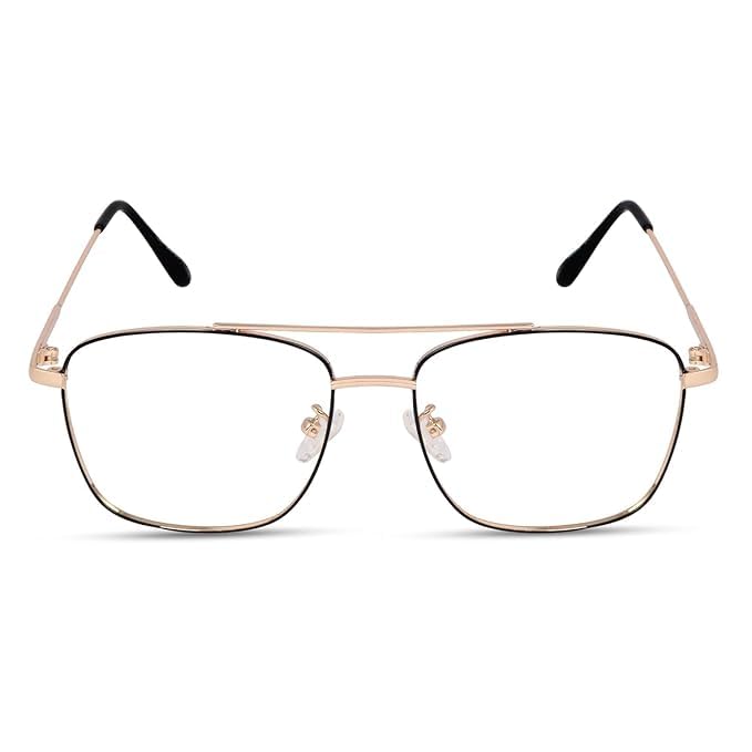 mashamart® Blue Light Blocking Computer Glasses Gaming Filter Transparent Square Eyeglasses for Eye Protection Men and Women, Tablet/Laptop/Mobile/TV, Anti-blue & Anti eyestrain (Gold Black) - Image 5