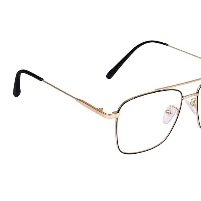 mashamart® Blue Light Blocking Computer Glasses Gaming Filter Transparent Square Eyeglasses for Eye Protection Men and Women, Tablet/Laptop/Mobile/TV, Anti-blue & Anti eyestrain (Gold Black) - Image 2