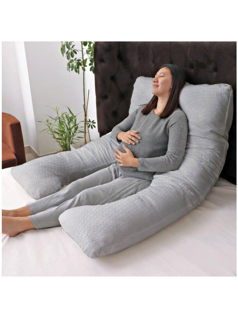 Moon وسادة على شكل حرف U من الخيزران - رمادي - Image 3