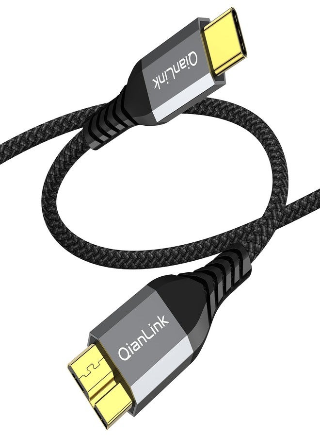 QianLink 10Gbps Micro B to USB C Hard Drive Cable (1.6FT/0.5m), USB C to External Hard Drive Cable for Seagate WD Toshiba Westgate, MacBook Air, iPad Pro, Samsung Galaxy S25, iPhone 15 16 17 Pro Max - Image 1