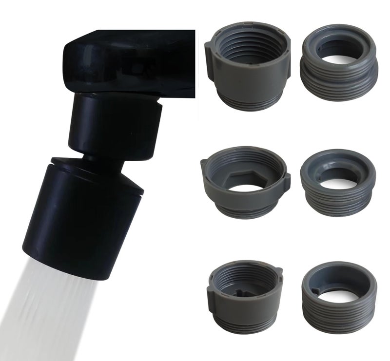 Rotating Faucet Aerator ExtenderNozzle Faucet Adapters Universal Splash Filter Kitchen Tap Extension Kitchen and Bathroom Sink Tap Head Matte Black