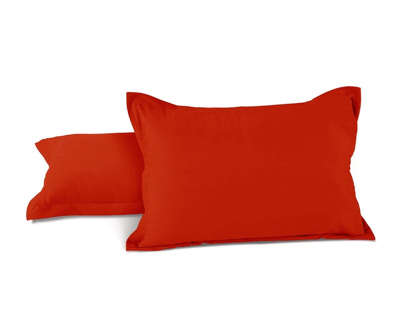 AURAVE Cotton 220 TC Pillow Cover, Standard - 18 X 27 Inches, Rust, 2 Piece - Image 2