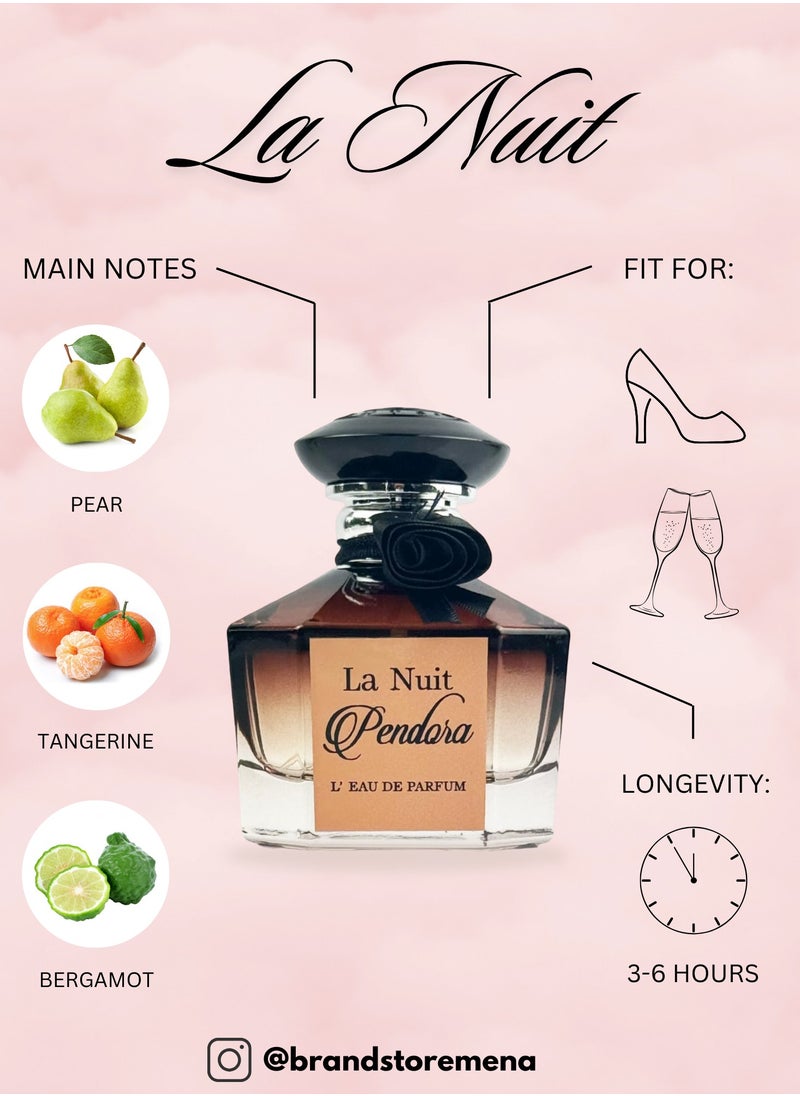 Pendora LA NUIT Women's Perfume EDP - 100ML - SIGNATURE SCENT  - Image 2