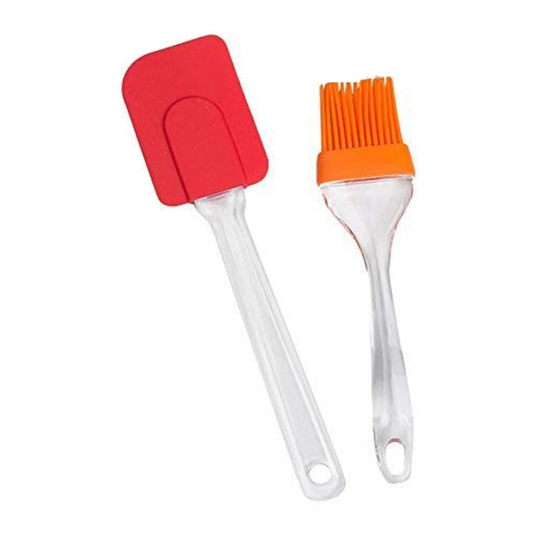 Whitecloud TRANSFORMING HOMES Barbecue Silicone Brush Spatula Combo Perfect for Barbecue Cooking All Baking Cooking Needs Multicolor ITN7234 - Image 1