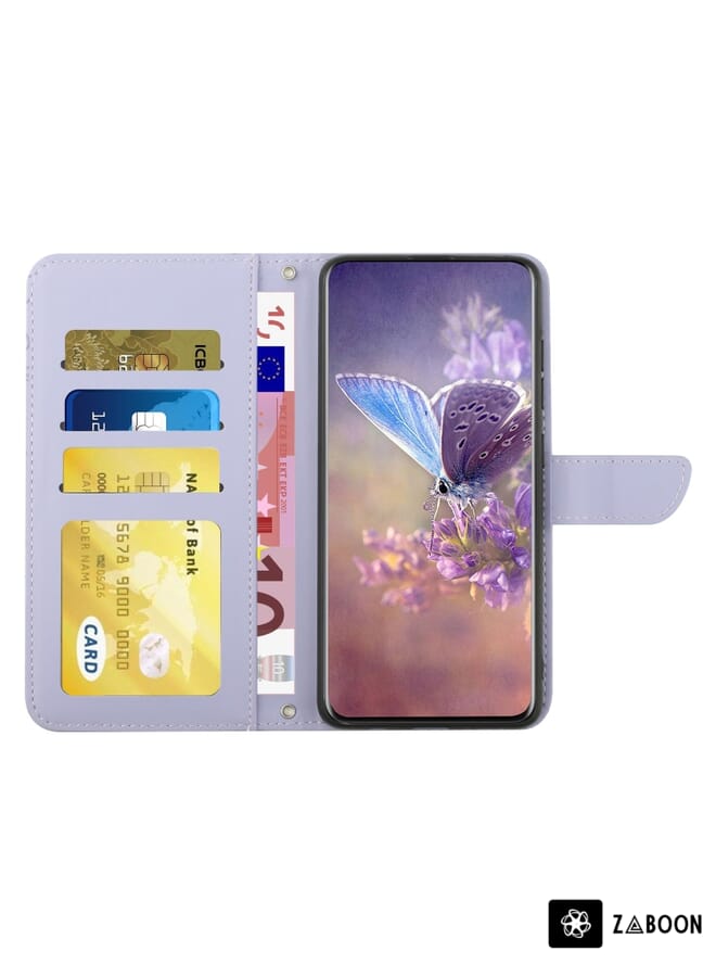 Zaboon Protective Case Cover For vivo Y20 Skin Feel Butterfly Peony Embossed Leather - Image 3