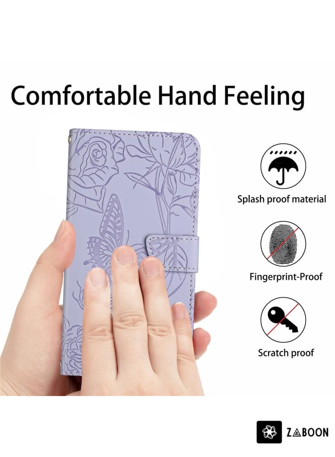 Zaboon Protective Case Cover For vivo Y20 Skin Feel Butterfly Peony Embossed Leather - Image 4