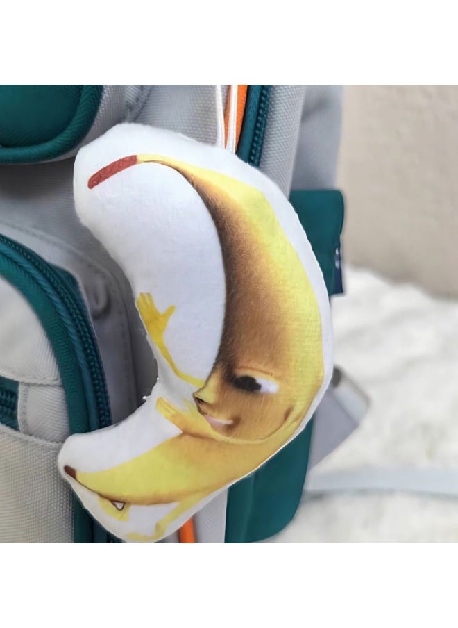 A Big Banana Can Sing Doll Expression Plush Pendant Ghost Animal Voice Keychain Funny Trick Deskmate-Color:Big Banana Pendant (can Sing)  - Image 5