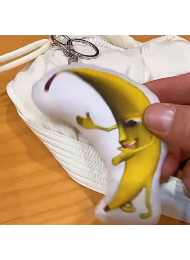 A Big Banana Can Sing Doll Expression Plush Pendant Ghost Animal Voice Keychain Funny Trick Deskmate-Color:Big Banana Pendant (can Sing)  - Image 3