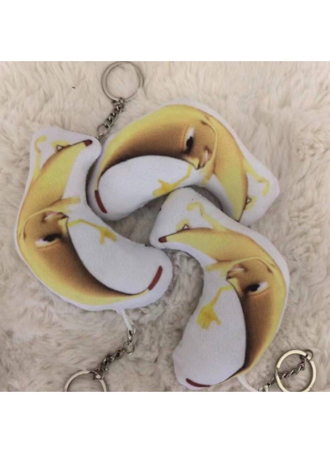 A Big Banana Can Sing Doll Expression Plush Pendant Ghost Animal Voice Keychain Funny Trick Deskmate-Color:Big Banana Pendant (can Sing)  - Image 4