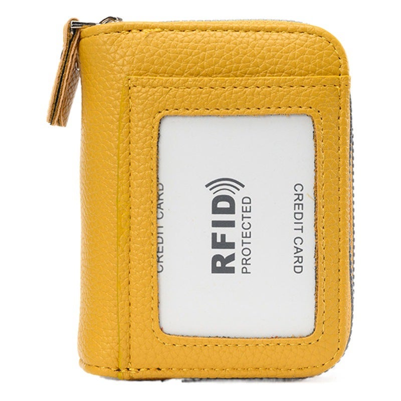 جديد RFID مكافحة degaussing عضو بطاقة حقيبة طبقة مزدوجة سحاب متعددة الوظائف النساء محفظة متعددة بطاقة حامل - Image 1