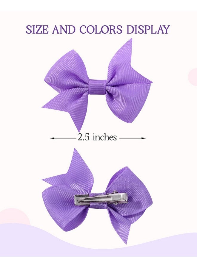 doboi 50PCS 2.5'' Baby Hair Clips Small Bows Fully Lined Grosgrain Boutique Solid Ribbon Small Bows for Girls Teens Infants Kids Toddlers Newborn (Bright colors) - Image 3