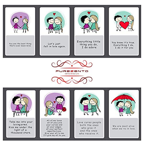 PUREZENTO I Love You: Love Story Romantic Cards: Cute Messages Cards Gift For Couples on Anniversaries, Valentines Set of 9 cards - Image 2