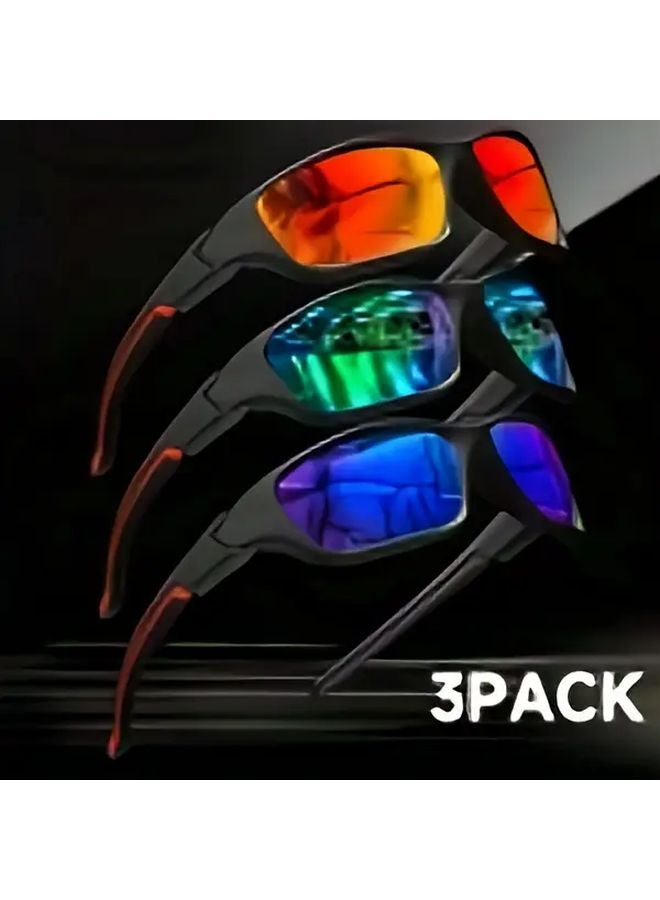 Three Piece Mens Glasses Set Red Film Blue Film Black Gray Business Casual Suit - Image 2