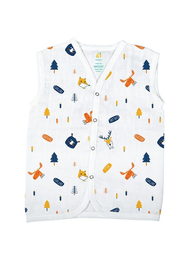 1st Step Button Type 100% Organic Muslin Jhabla (Medium (36 Months) Multicolor 1)  - Image 3