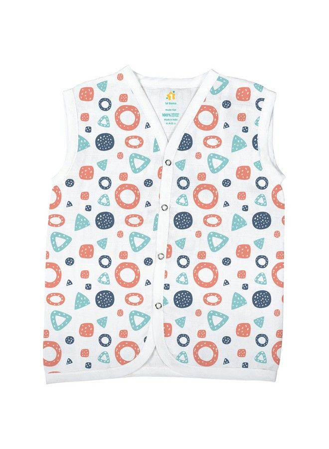 1st Step Button Type 100% Organic Muslin Jhabla (Medium (36 Months) Multicolor 1)  - Image 4