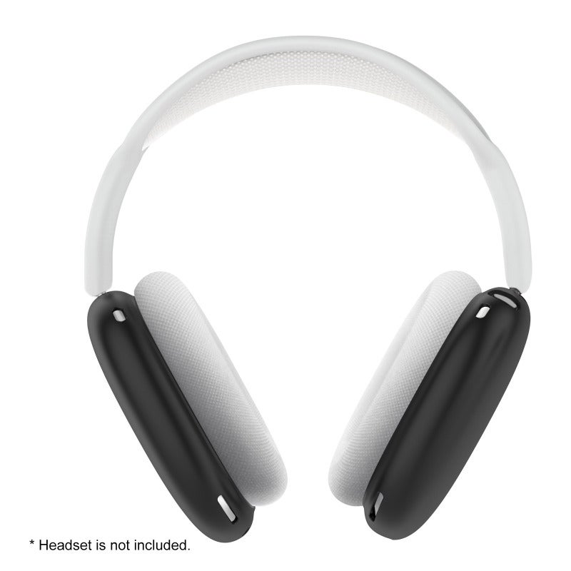 Earpad Covers: Black Silicone Protective Covers - Scratch Resistant Waterproof Easy To Clean Headphone Accessories for Daily Use and Travel - Image 2