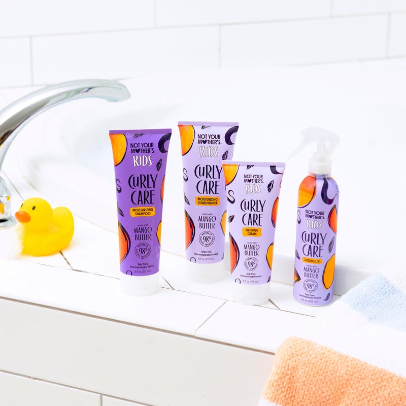 Not Your Mother's شامبو كيرلي كير للأطفال من نوت يور ماذر، بلسم، كريم تحديد التجاعيد، ورذاذ فك التشابك (4 عبوات) - منتجات شعر للأطفال - تركيبة خالية من الدموع - لجميع أنواع التجاعيد - Image 5