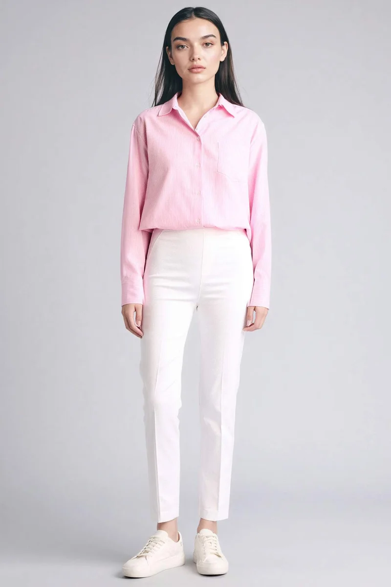 ديفاكتو Cigarette Fit Regular Hem Satin Trousers