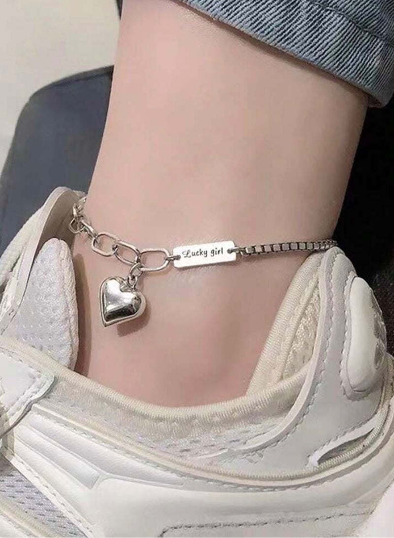 إيكوال خلخال نسائي انيق مصنوع من الاستانلس ستيل باللون الفضي - Image 1