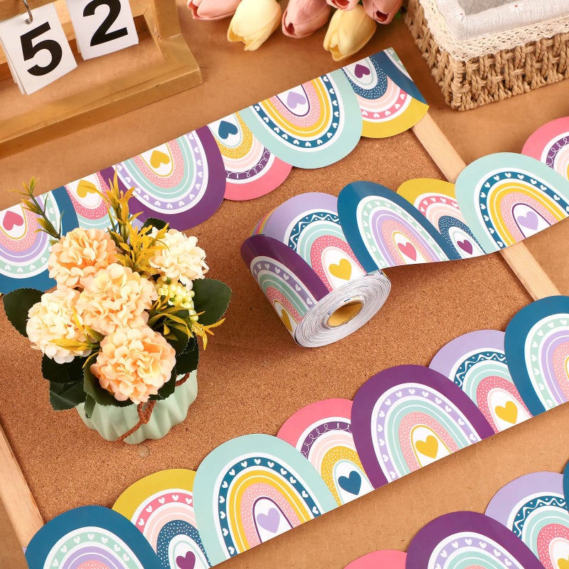 Panelee Boho Style Border 68.9 Feet Bulletin Board Border Butterflies Flowers Bee Space Inspirational Cute Decor for Classroom Bulletin Boards Chalkboard Wall Decor - Image 3