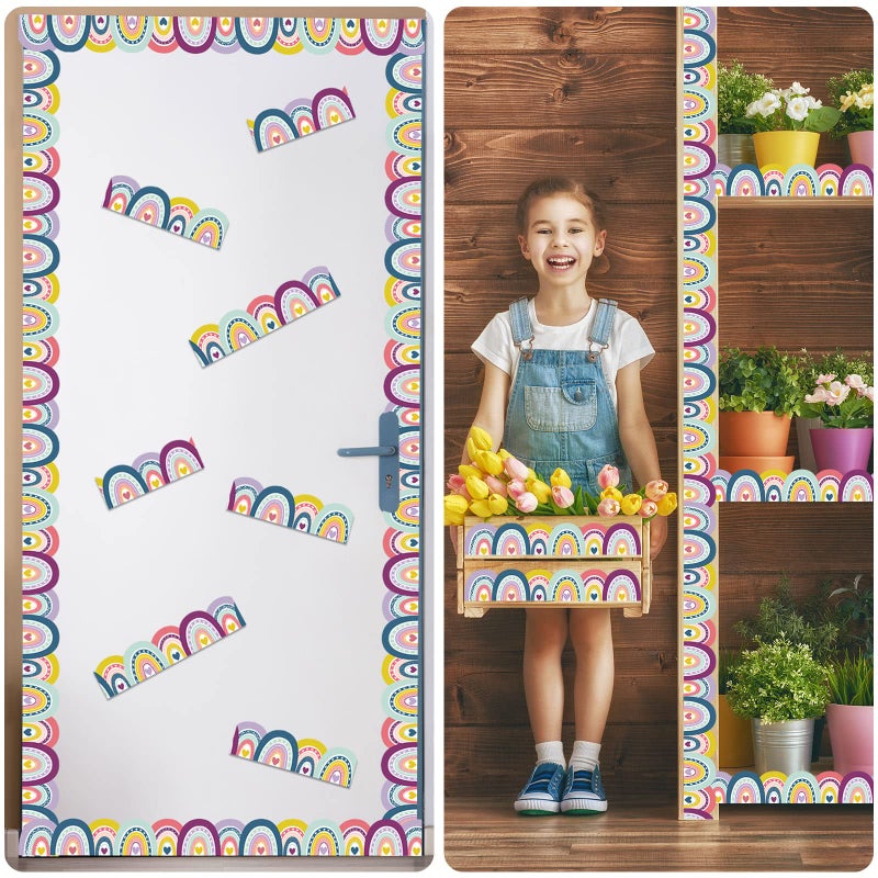 Panelee Boho Style Border 68.9 Feet Bulletin Board Border Butterflies Flowers Bee Space Inspirational Cute Decor for Classroom Bulletin Boards Chalkboard Wall Decor - Image 5
