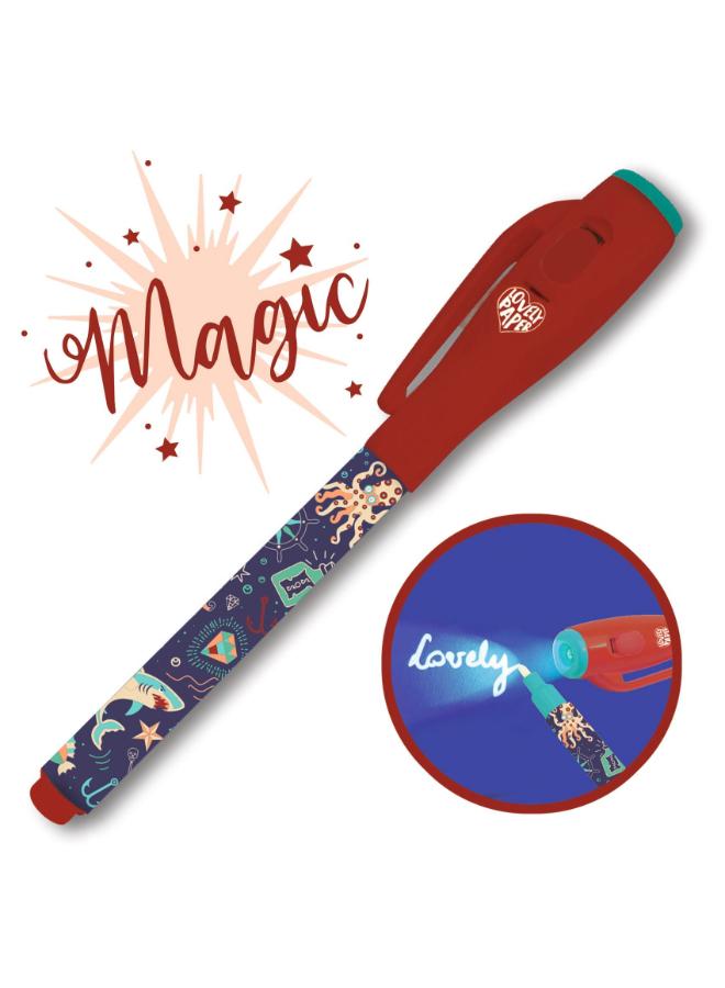Djeco Steve Magic Pen, Invisible Ink Pen with UV Light Cap, Fun Secret Message Writing, Batteries Included, Creative Activity for Kids, Safe and Engaging Magic Pen for Writing and Play - Image 3
