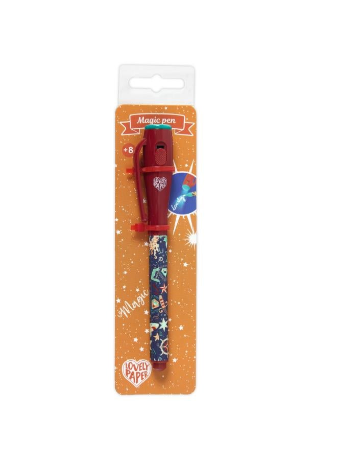 Djeco Steve Magic Pen, Invisible Ink Pen with UV Light Cap, Fun Secret Message Writing, Batteries Included, Creative Activity for Kids, Safe and Engaging Magic Pen for Writing and Play - Image 1