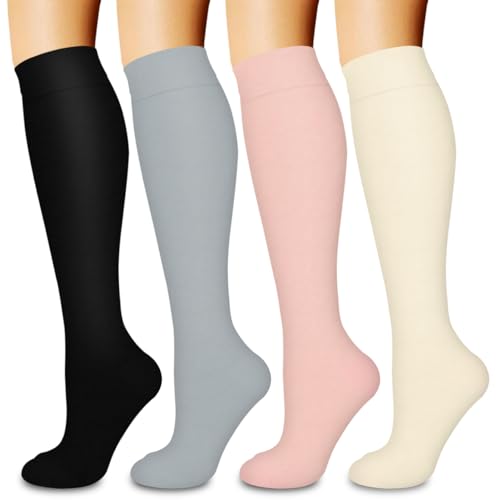 COOLOVER 4 Pairs Compression Socks for Women Men Circulation 1520mmHg Best Support for Nursing Athletic Cycling Flight - Image 2