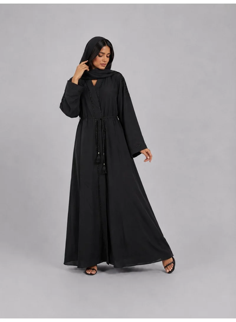 عباءات ريم Women's Embellished Abaya with Matching Sheila