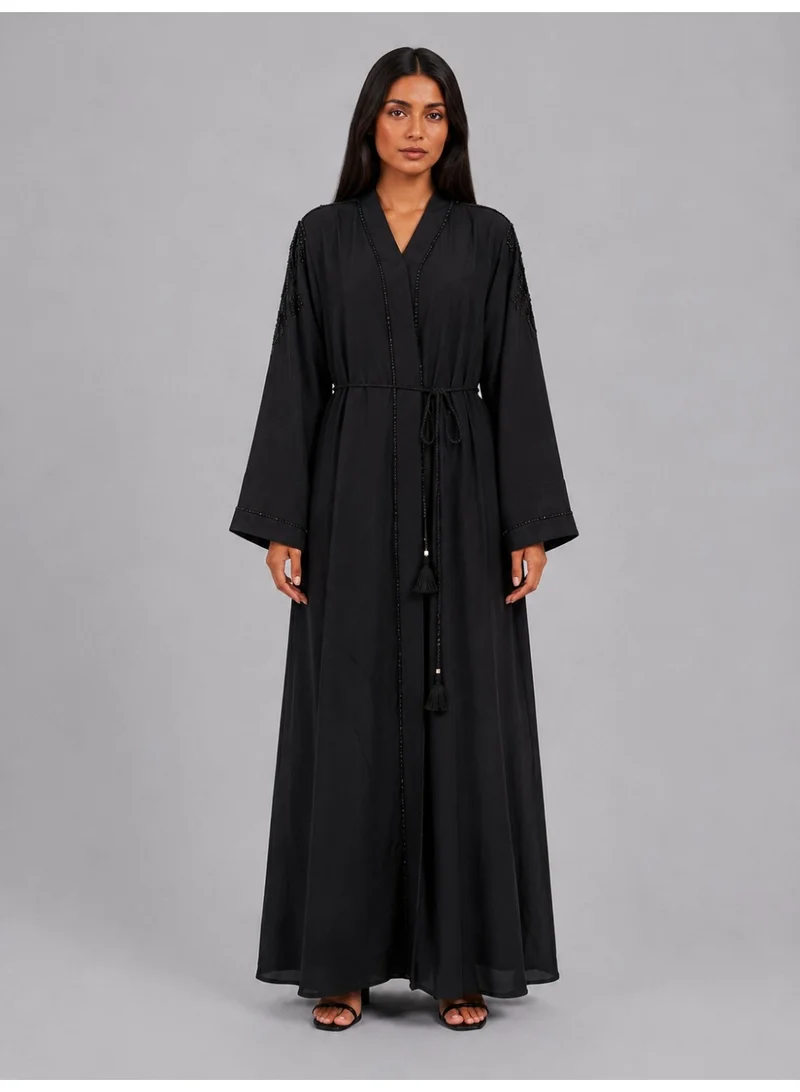 عباءات ريم Women's Embellished Abaya with Matching Sheila