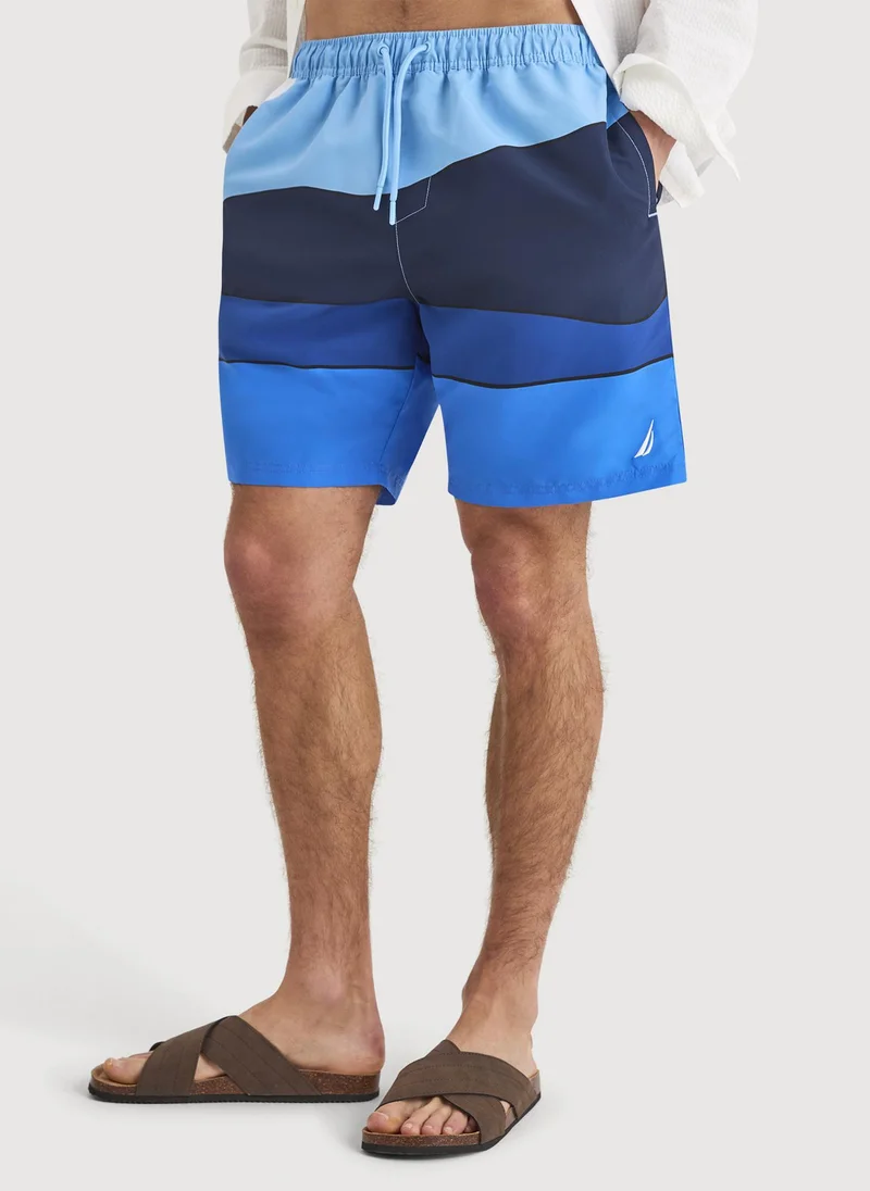 Men Regular Fit 7 Inch Swim Shorts for Beach and Pool Days - Blue