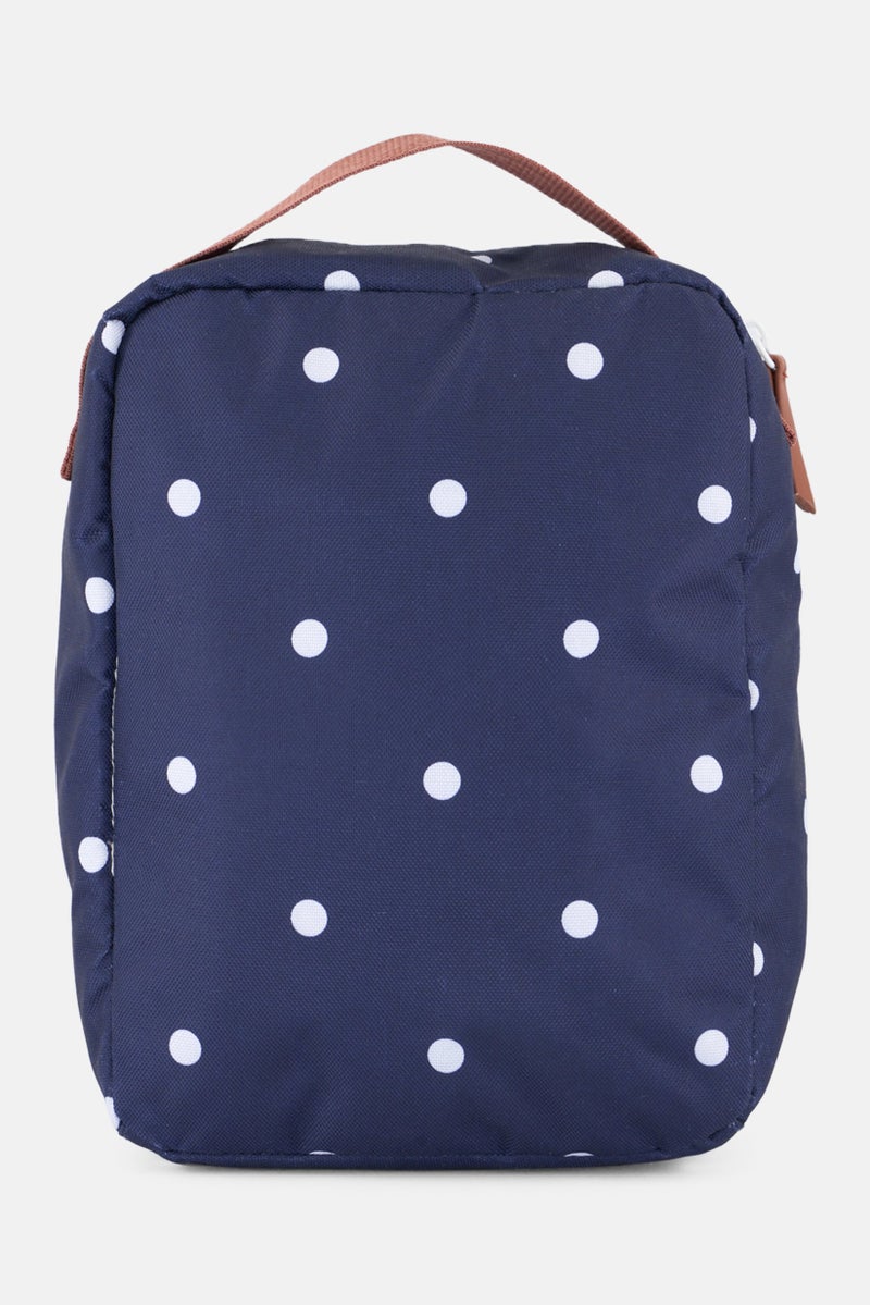 Fit Fresh Kids Girl Polka Dots Lunch Bag 26 H x 19 L x 10 W cm, Navy  - Image 2