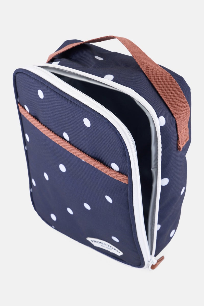 Fit Fresh Kids Girl Polka Dots Lunch Bag 26 H x 19 L x 10 W cm, Navy  - Image 3