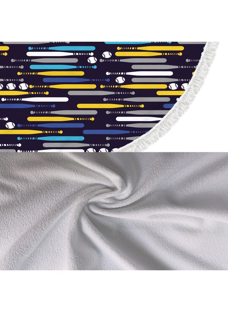 Bluejw Thick Round Beach Towel Blanket Microfiber Yoga Mat with Tassels Ultra Soft Super Water Absorbent Multi-Purpose Towel - Image 4