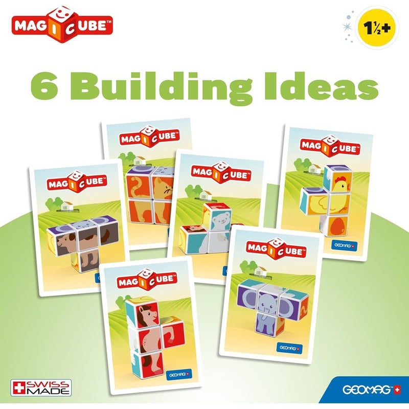 Geomag - Magnetic Cubes Animal Friends 4 Cubes With 7 Cards - 132 - Image 3
