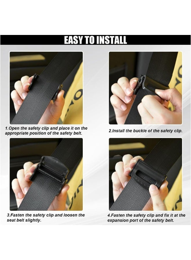 LEBOCADO 4-Pack Universal Car Seat Belt Adjusters for Adults & Kids - Comfortable Shoulder Neck Protector, Seat Belt Positioner & Retainer Clips - Fits for Car, SUV, Truck (Black) - Image 3