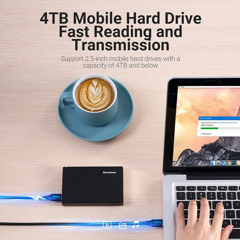 كابل القرص الصلب من VENTION، سرعة 5 جيجابت في الثانية، USB 3.0 A إلى Micro USB B، متوافق مع الأقراص الصلبة الخارجية المحمولة من Seagate وToshiba وWestern Digital (WD) وWD My Passport (USB 3.0 A إلى Micro-B، طول 2 متر) - Image 3