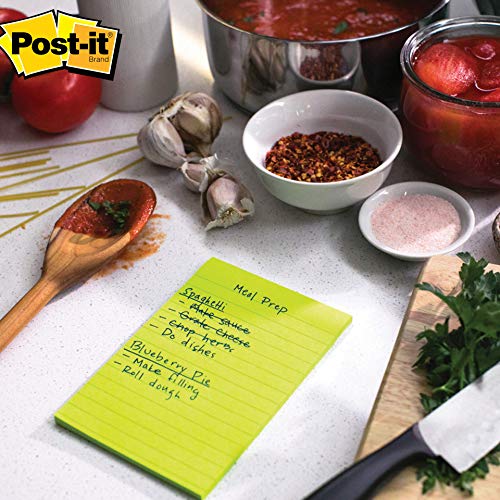 Post It 3M Post-it Super Sticky Lined Notes | 2X Sticking Power | 4 Pads x 45 Sheets | 4" x 6" | Notes, Reminders, Study, School and organizing | Bright Neon Colours - Image 5
