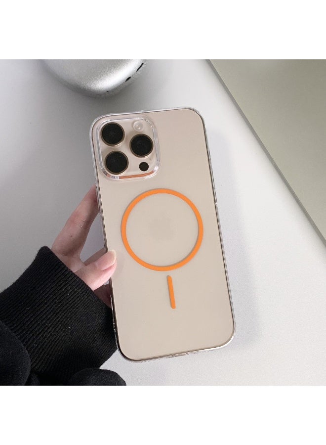 NIBEMINENT Protective TPU Case Cover For iPhone 15 Pro Max, Orange/Clear