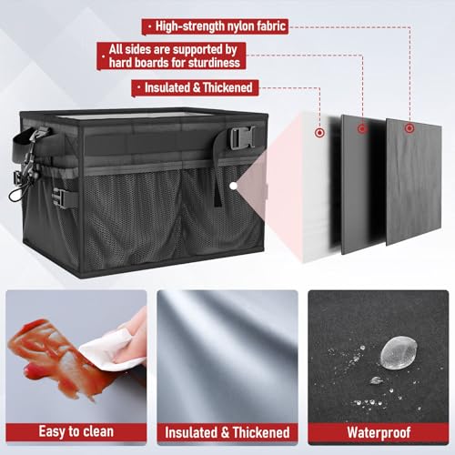 FANGSUN Grill Caddy, BBQ Caddy with Paper Towel Holder, Picnic Griddle Caddy for Outdoor Camping, Barbecue Accessories Storage Organizer for Utensil Grilling Tool, Must Have for Camper Tailgating Rv - Image 4