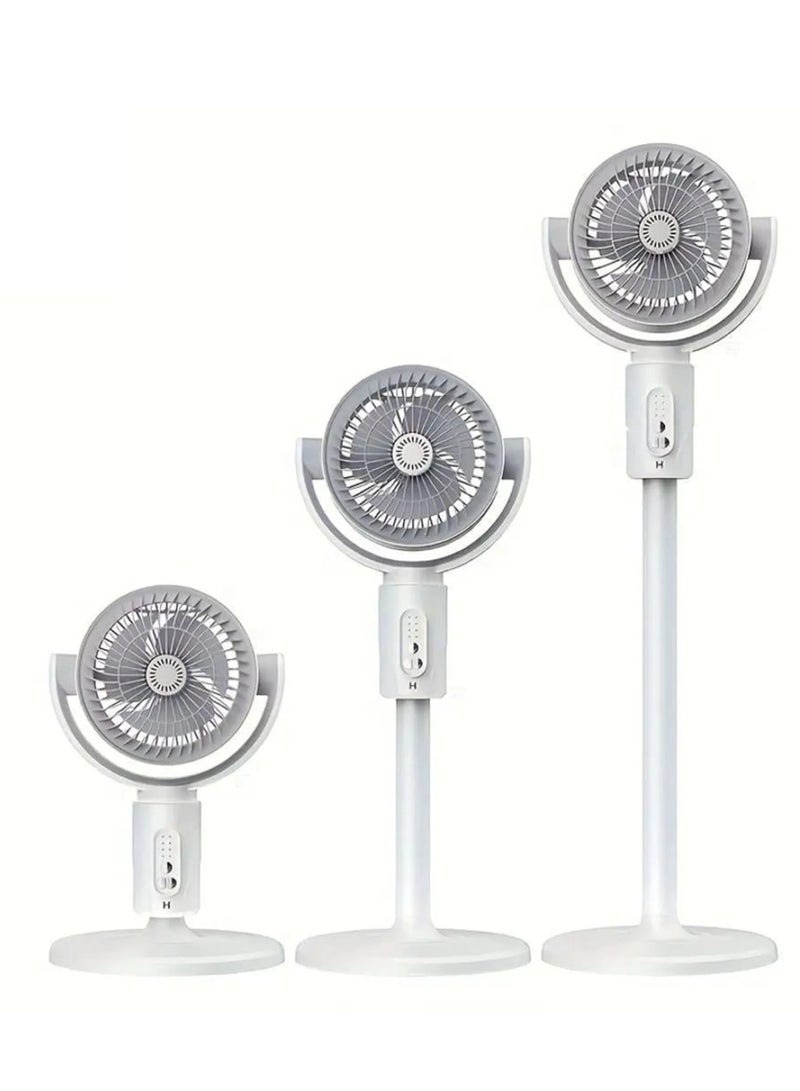 Denx Portable Oscillating Fan with Remote Control, Timer, Light Mist, 5 Speeds, Foldable Rechargeable Fan, Small Floor Fan for Desk, Pedestal Fan for Personal Use in Bedroom, Office, Camping, Travel - Image 2