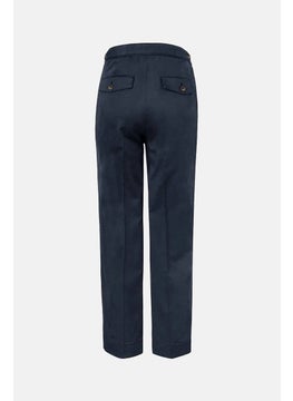 Tchibo Women Modern Fit Plain Chino Pants, Navy  - Image 3