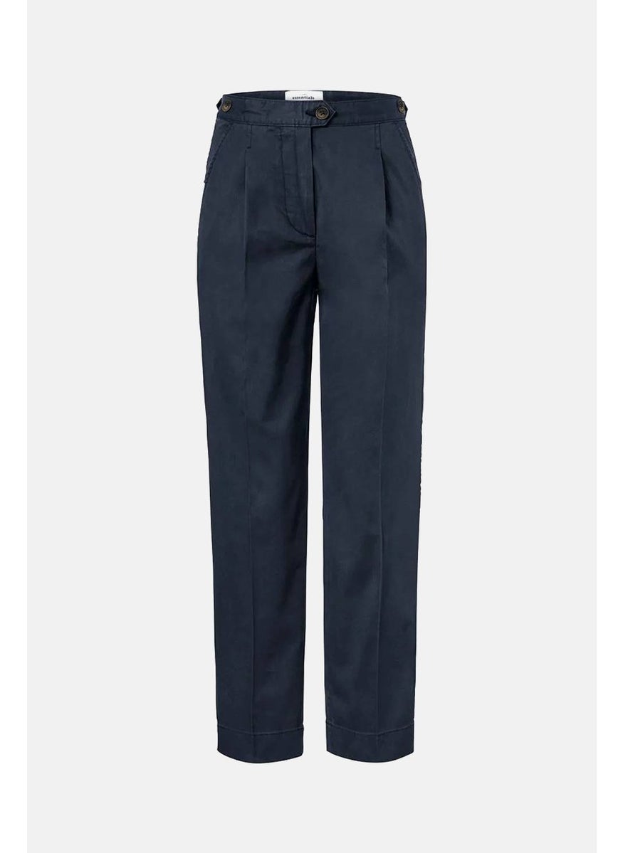 Tchibo Women Modern Fit Plain Chino Pants, Navy  - Image 2