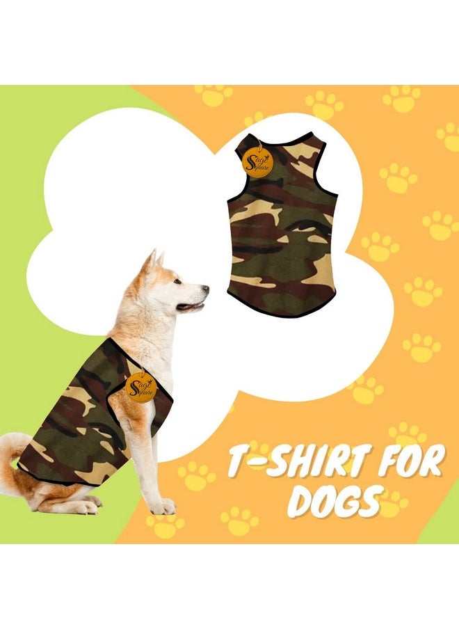 Sage Square Adorable Sleeveless Cotton Dog T-Shirt - Breathable & Fashionable Apparel For Your Dog, Puppy (Army Green) (Xxsmall-10Inch)  - Image 3